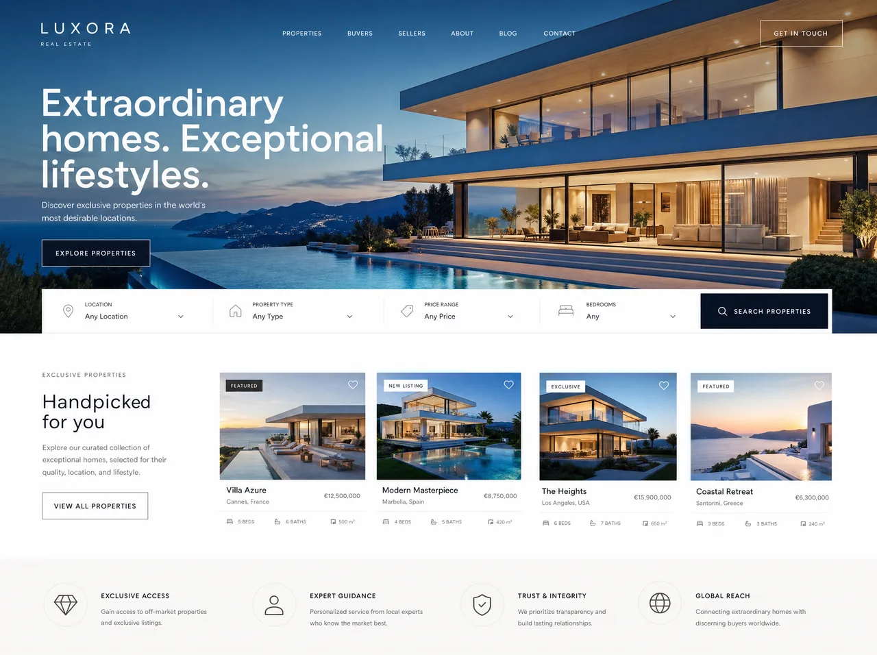 Haven Estates — real estate website concept
